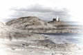 Pastel image of The Mumbles, Wales