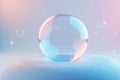 Pastel iridescent sphere rests gently on a soft, undulating surface, surrounded by a dreamy ethereal glow. Generative AI Royalty Free Stock Photo