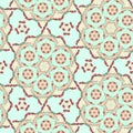 Pastel kaleidoscope background. Continuous pattern composed of colorful abstract elements