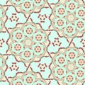 Pastel kaleidoscope background. Continuous pattern composed of colorful abstract elements