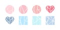 Pastel kintsugi crack vector geometric elements. Decorative elements for wedding card templates and invitations Royalty Free Stock Photo
