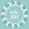 Pastel laurel vector wreath hello 2017