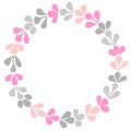 Pastel laurel wreath vector frame isolated on white background for seamless decoration wallpaper