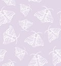 Pastel lilac butterfly pattern vector