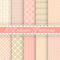 Pastel loving wedding vector seamless patterns Royalty Free Stock Photo