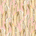 Pastel luxury exotic seamless pattern with palm leaves