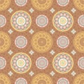 Pastel mandala flower and Thai style seamless pattern