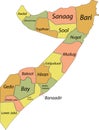 Pastel map of Somalia