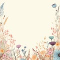 Pastel Meadow Flowers Animation Invitation Frame