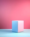 Pastel multi colour background with podium, abstract geometric cube landscape. Mock Royalty Free Stock Photo