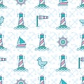 Pastel Nautical, Marine, Maritime repeat pattern background design