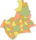 Pastel neighborhoods map of NIJMEGEN, NETHERLANDS