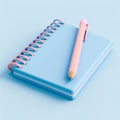 Pastel Notebook and Pencil. Generative ai