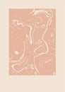 Pastel nude abstract pink beige poster. Liquid vector ink texture. Background for banner, card, poster, web design