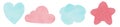 Pastel nursey hand drawn elements of love, cloud, star prints