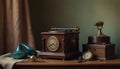 Pastel painting: A nostalgic, vintage-inspired still life, featuring a collection of antique objects, such as a gramophone, Royalty Free Stock Photo