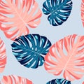 Pastel palm leaves pattern