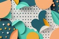 Pastel papercut texture with colorful cut and floral elements. Intricate floral cut with pastel colors background. Ai generated