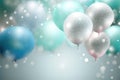 Pastel party balloons. Generative Ai