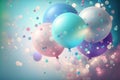 Pastel party balloons. Generative Ai