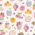 Pastel pastry for Halloween party pattern Royalty Free Stock Photo