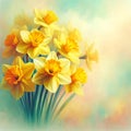 Pastel Perfection: AI-Captured Daffodil Bouquet for Your Background