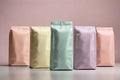 Pastel Perfection: Branded Coffee and Tea Packaging Bags in Array.