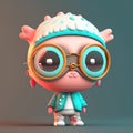 Pastel Perfection, Discover the Delightful World of Gumi, the Adorable 3D Character with Big Eyes and Small Nose, generative Ai