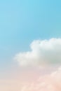 Pastel pink blue gradient sky with clouds background Royalty Free Stock Photo