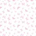 Pastel pink butterfly silhouette seamless repeat pattern Royalty Free Stock Photo