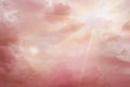 Pastel pink clouds in the sky duoton background Royalty Free Stock Photo