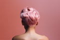 Pastel pink colored hair in short punkish style Royalty Free Stock Photo