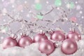Pastel pink colored ornaments