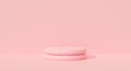 Pastel pink 3D background abstract of macaron stage podium. 3D rendering of stage podium pedestal for mock up, display product,