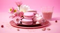 Pastel pink dessert against a coordinating backdrop