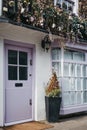 Pastel pink door on an English house in London, UK Royalty Free Stock Photo