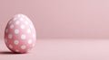 Pastel Pink Easter Egg with Polka Dots Royalty Free Stock Photo