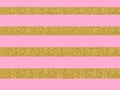 Pastel pink and gold stripes background pattern Royalty Free Stock Photo