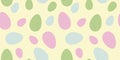 Pastel pink, green and mint easter eggs seamless pattern on yellow background Royalty Free Stock Photo