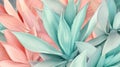 Pastel Pink and Green Tropical Leaves Texture Royalty Free Stock Photo