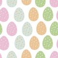 Pastel pink and mint easter eggs with dots seamless pattern
