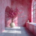 Pastel pink serenity in design.