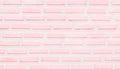 Pastel pink and white brick wall texture background. Brickwork pattern stonework flooring interior stone old clean concrete grid Royalty Free Stock Photo