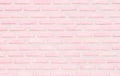 Pastel pink and white brick wall texture background. Brickwork pattern stonework flooring interior stone old clean concrete grid Royalty Free Stock Photo