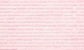 Pastel pink and white brick wall texture background. Brickwork pattern stonework flooring interior stone old clean concrete grid Royalty Free Stock Photo