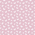 Pastel pink and white random butterfly silhouettes seamless repeat pattern design, Royalty Free Stock Photo