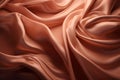 Pastel pinkish shampagne golden satin swirl. Abstract backdrop for product display or text. Generative AI Royalty Free Stock Photo