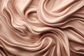 Pastel pinkish shampagne golden satin swirl. Abstract backdrop for product display or text. Generative AI Royalty Free Stock Photo