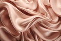 Pastel pinkish shampagne golden satin swirl. Abstract backdrop for product display or text. Generative AI Royalty Free Stock Photo