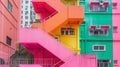 From pastel pinks to neon greens the diverse array of hues displayed on the urban facades add an undeniable vibrancy to